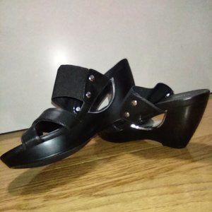 Laura Ashley black wedge sandals